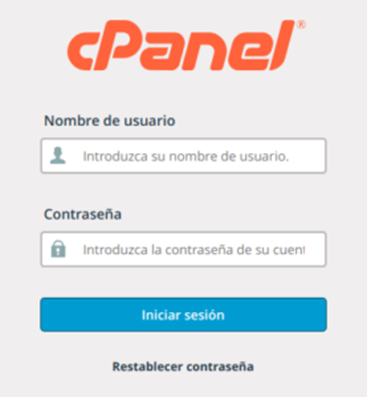 Acceso a cPanel — captura 1