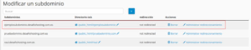 Cómo añadir un subdominio en cPanel — captura 5
