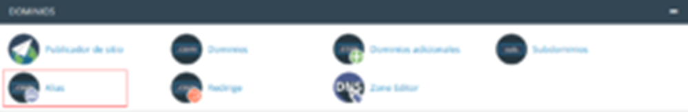 Cómo crear un alias en cPanel — captura 1