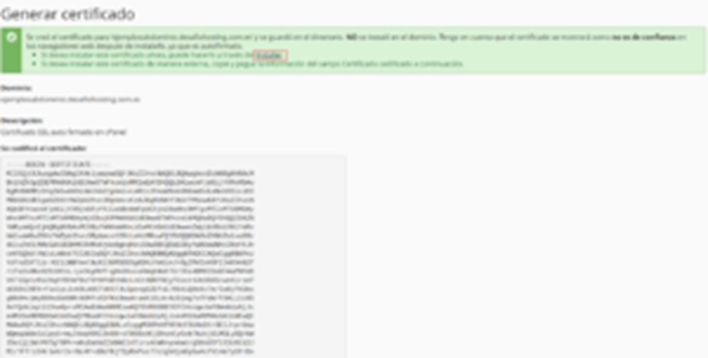 Cómo instalar un SSL gratuito desde cPanel — captura 4