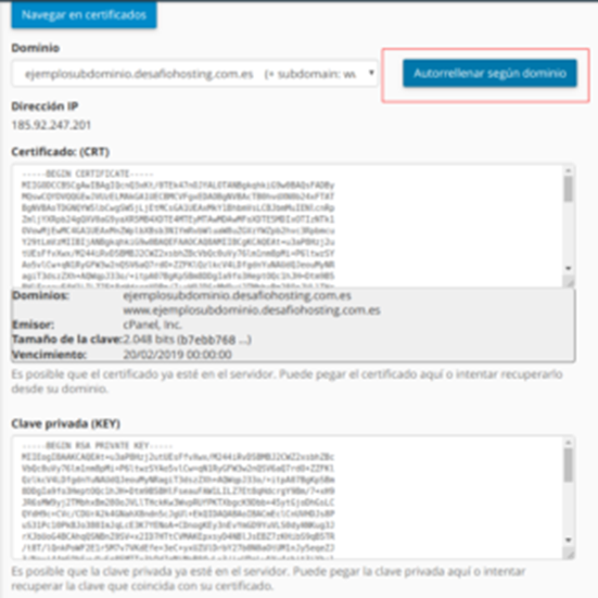 Cómo instalar un SSL gratuito desde cPanel — captura 5