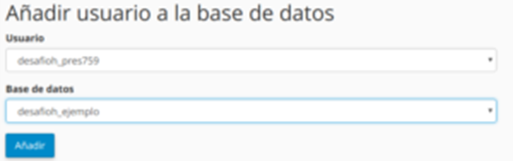Cómo crear una base de datos MySQL en cPanel — captura 4