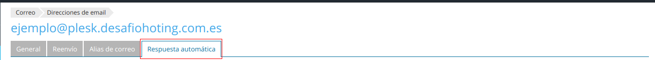 Cómo configurar autorespondedores en Plesk — captura 2