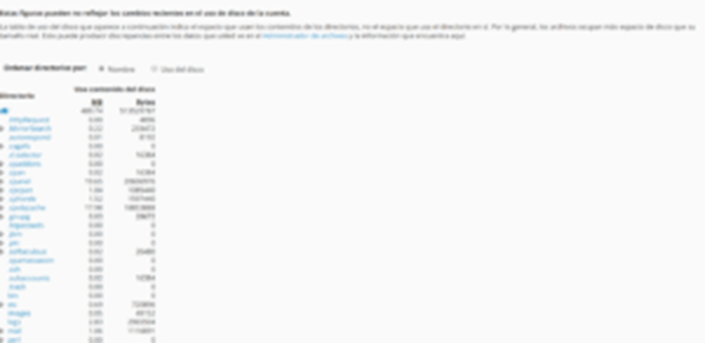 Cómo comprobar el almacenamiento usado en cPanel — captura 3