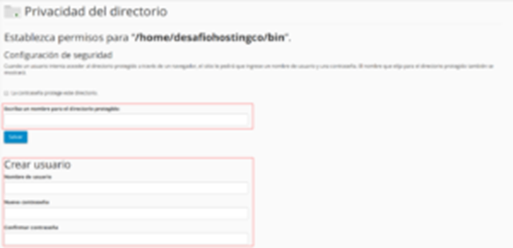 Cómo crear un directorio con contraseña en cPanel — captura 3