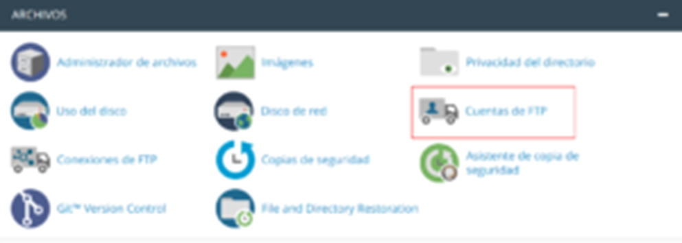 Cómo crear una cuenta FTP en cPanel — captura 1