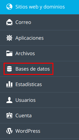 Operaciones con los usuarios de bases de datos — captura 1