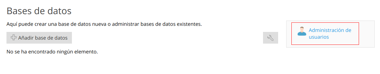 Operaciones con los usuarios de bases de datos — captura 2