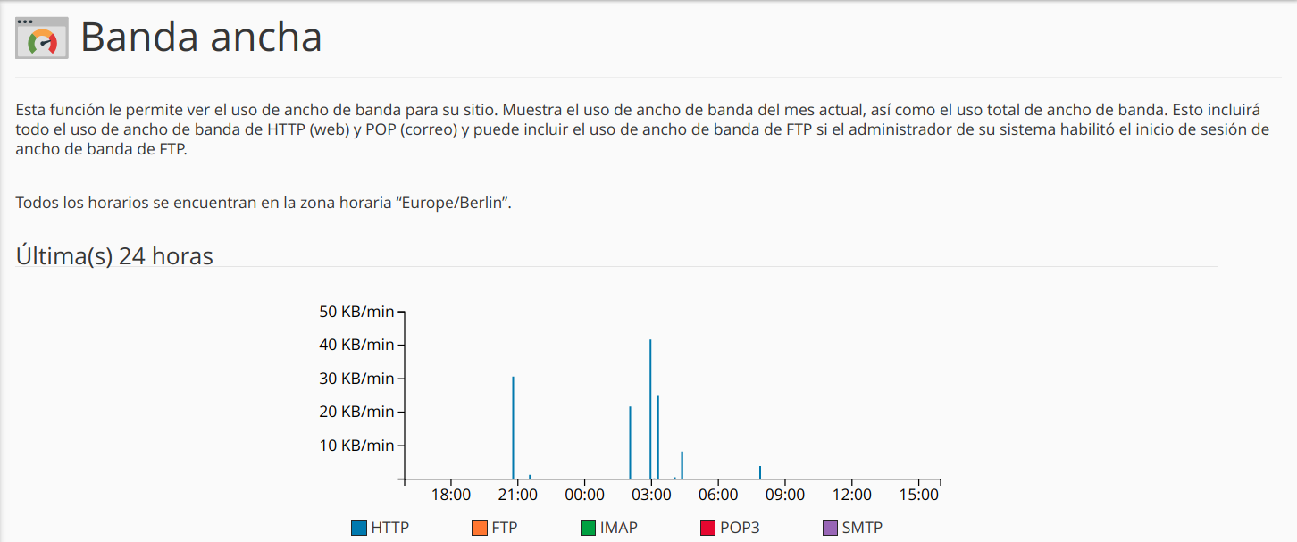 Cómo comprobar el ancho de banda usado en cPanel — captura 2