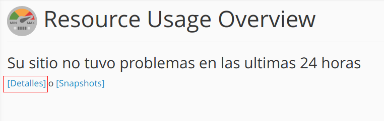 Cómo comprobar el consumo de recursos en cPanel — captura 2