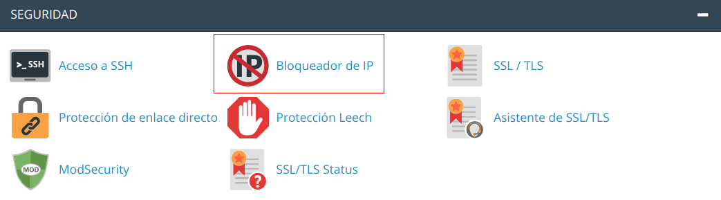 Bloquear IPs atacantes desde cPanel — captura 1
