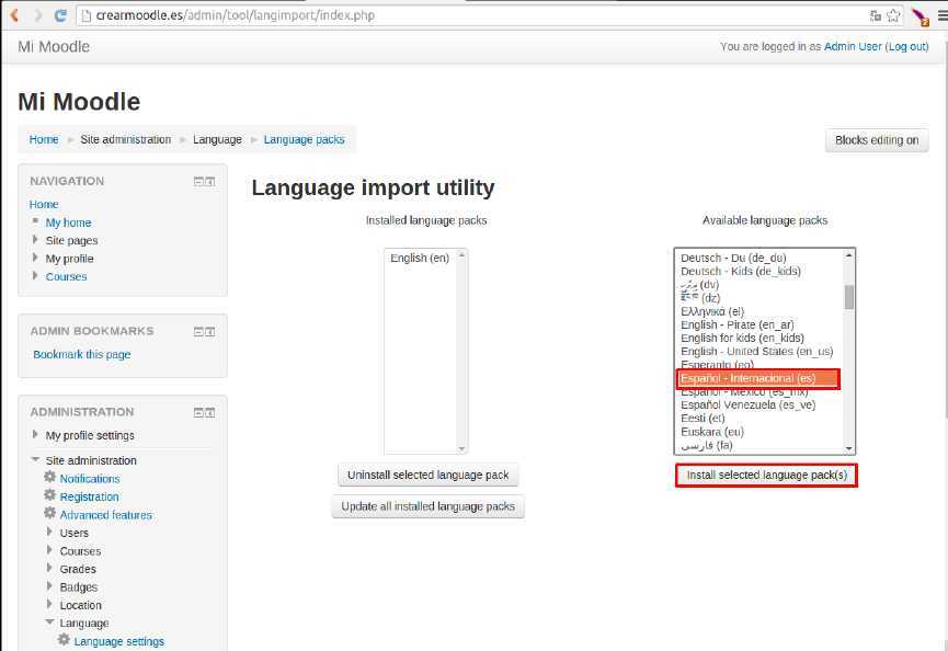 Cómo instalar Moodle automáticamente en Plesk — captura 9