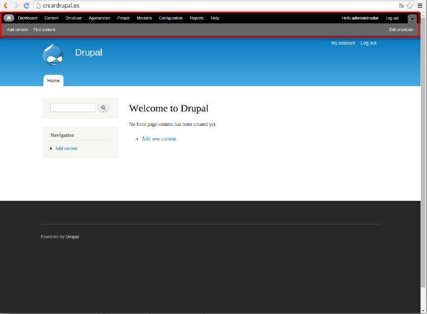 Cómo acceder a la administración de Drupal en Plesk — captura 2