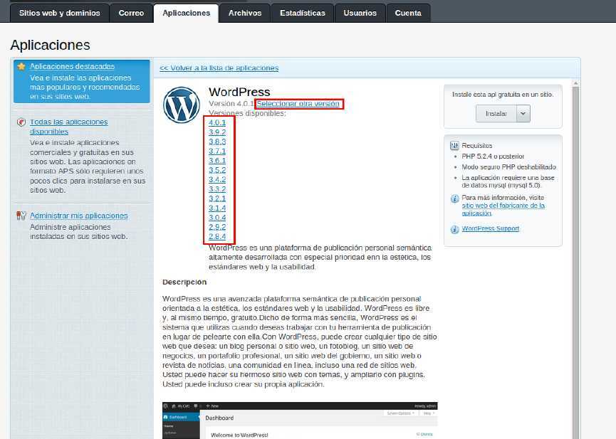 instalar la aplicación