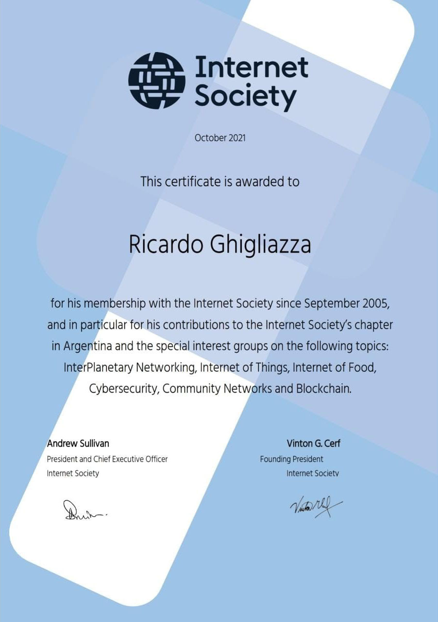 Internet Society Certificate